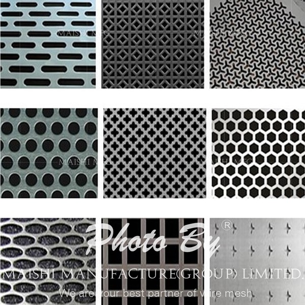 Perforation types for perforated metal sheet